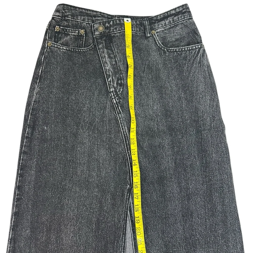 Dressed in Lala Maxi Black Denim Slit Skirt small Casual Fashion Slant NWT - Picture 8 of 10